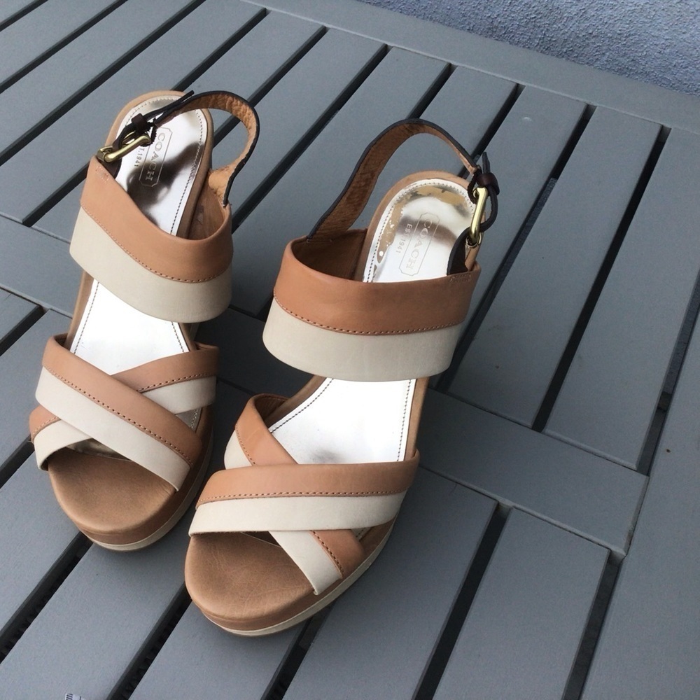 Coach leather wedge sandals - Picture 4 of 10